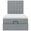 vidaXL Ottoman-Bett mit Matratze Hellgrau 90x200 cm Stoff