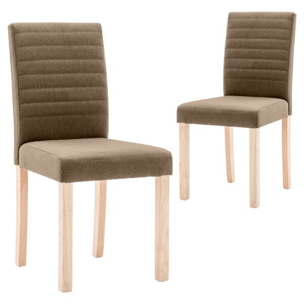 vidaXL Esszimmerst&uuml;hle 2 Stk. Braun Stoff