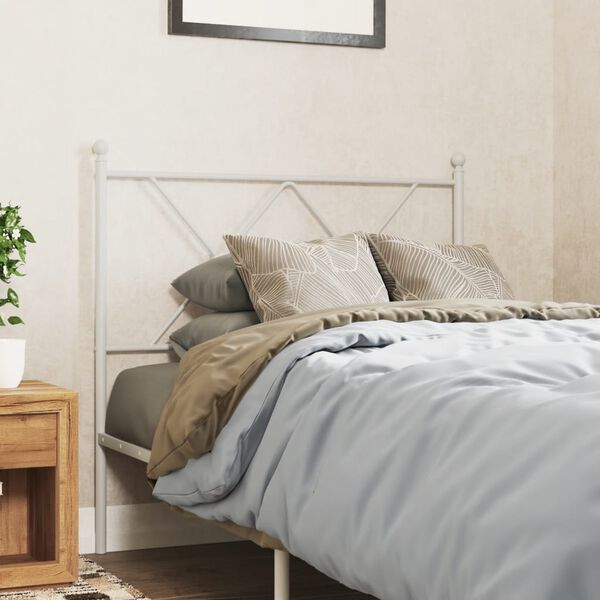 vidaXL Ersatz-Kopfteil Metall Wei&szlig; 90 cm