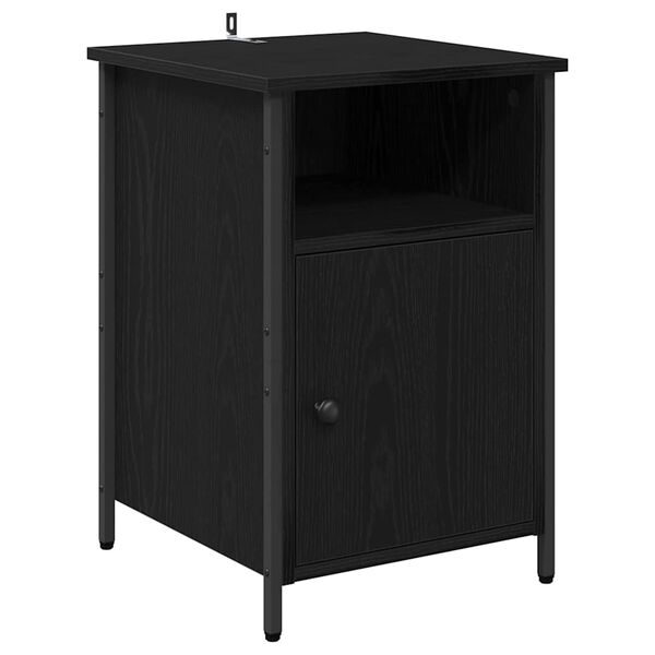 vidaXL Nachttisch Schwarz Eichen-Optik 40 x 42 x 60 cm Holzwerkstoff
