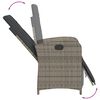 vidaXL 7-tlg. Garten-Essgruppe mit Kissen Grau Poly Rattan