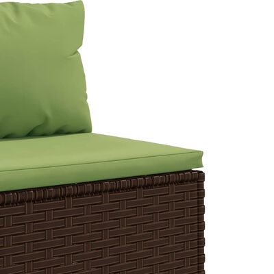 vidaXL 6-tlg. Garten-Lounge-Set mit Kissen Braun Poly Rattan