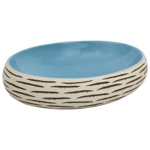 vidaXL Aufsatzwaschbecken Mehrfarbig Oval 59x40x15 cm Keramik