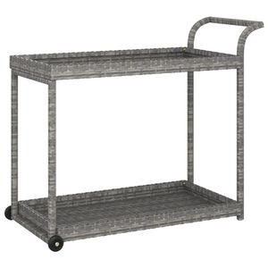 vidaXL Barwagen Grau 100x45x83 cm Poly Rattan