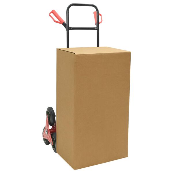 vidaXL Handwagen Schwarz und Rot 64,5 x 49,5 x 114 cm Stahl