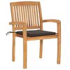 vidaXL Stapelbare Gartenst&uuml;hle mit Kissen 8 Stk. Massivholz Teak