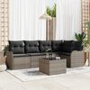 vidaXL Gartensofa-set mit Speicher 6 pcs Schwarz Poly-Rattan