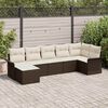 vidaXL Gartensofa-set mit Kissen 7 pcs Braun Poly-Rattan