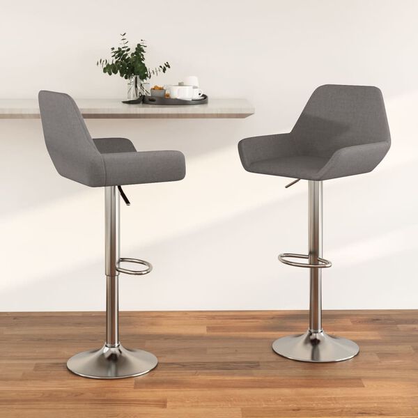 vidaXL Barhocker 2 Stk. Dunkelgrau Stoff