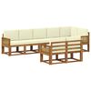 vidaXL Outdoor-Sofagarnitur mit Kissen 8 pcs Natur und Creme Polyester