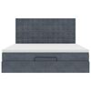 vidaXL Ottoman-Bett mit Matratzen & LEDs Dunkelgrau 180x200 cm Samt