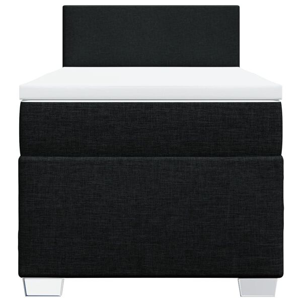 vidaXL Boxspringbett mit Matratze Schwarz 90x200 cm Stoff