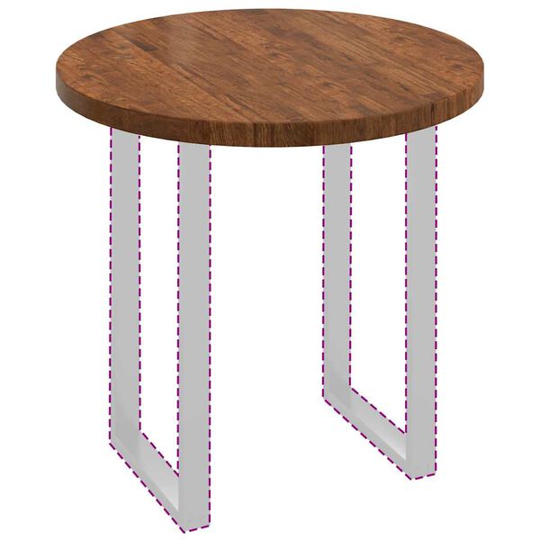 vidaXL Tischplatte Braun Ø 80 x 4 cm Massives Eichenholz