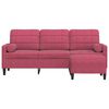 vidaXL 3-Sitzer-Sofa mit Hocker Weinrot 180 cm Samt