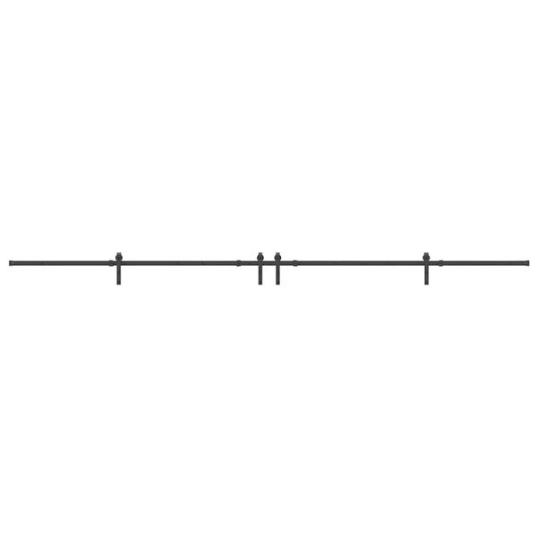 vidaXL Schiebet&uuml;rbeschlag-Set 427 cm Stahl Schwarz