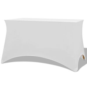 vidaXL Stretch-Tischhusse 2 Stk. 120 x 60,5 x 74 cm Wei&szlig;
