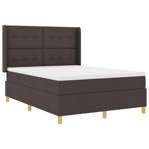 vidaXL Boxspringbett mit LED-Lichtleisten Braun 140 x 190 cm Stoff