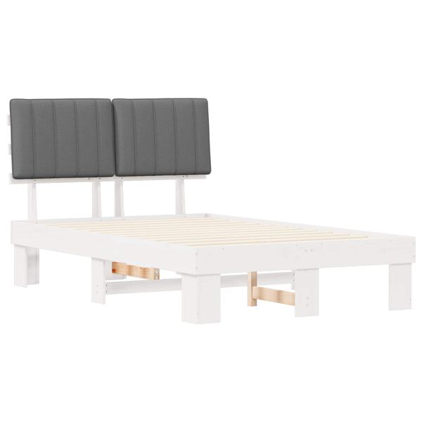 vidaXL Bettgestell mit gepolstertem Kopfteil Hellgrau 120 x 190 cm