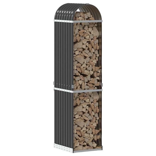 vidaXL Holzkorb Anthrazit 40x45x170 cm Verzinkter Stahl