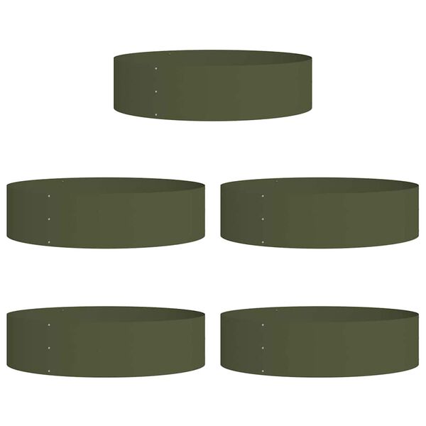 vidaXL Pflanzenring 5 pcs Olive Gr&uuml;n 80 x 80 x 20 cm