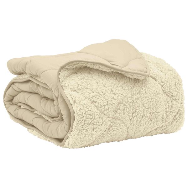 vidaXL Winterbettdecke Creme 140 x 200 cm Mikrofaser und Teddy-Fleece