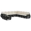 vidaXL Gartensofa-set 11 stk. Schwarz und Cremewei&szlig; Poly-Rattan