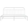 vidaXL Bettgestell mit Kopfteil Metall Wei&szlig; 200x200 cm
