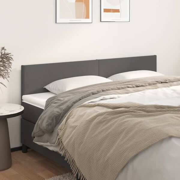 vidaXL Kopfteile Grau 200x5x78/88 cm Kunstleder