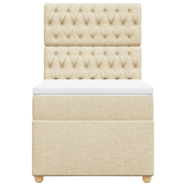 vidaXL Boxspringbett mit Matratze Creme 80x200 cm Stoff