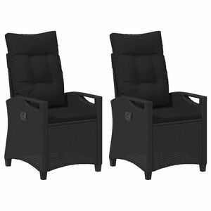 vidaXL Gartenstuhl 2 stk. Schwarz Stahl und Polyester
