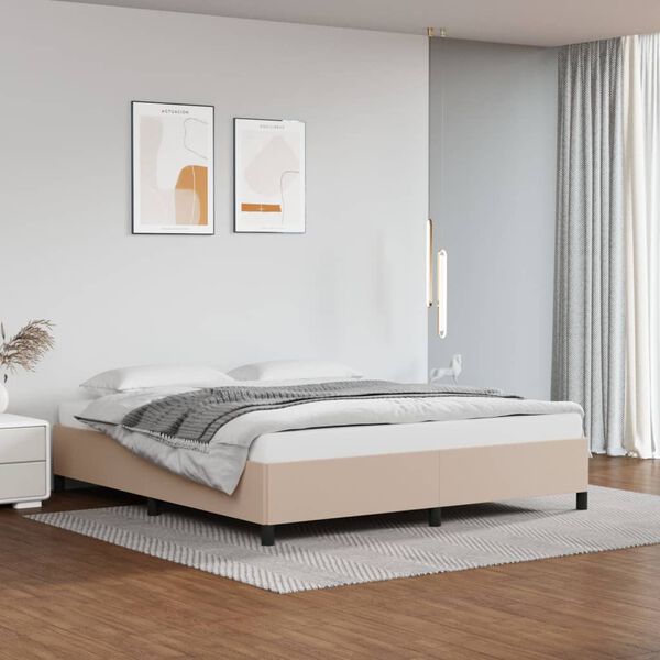 vidaXL Bettgestell Cappuccino-Braun 160x200 cm Kunstleder