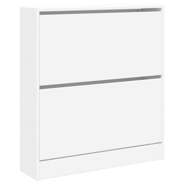 vidaXL Schuhschrank Wei&szlig; 80x21x87,5 cm Holzwerkstoff