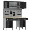vidaXL Werkbank mit Speicher 10 pcs Schwarz Ingenieure Holz und Stahl