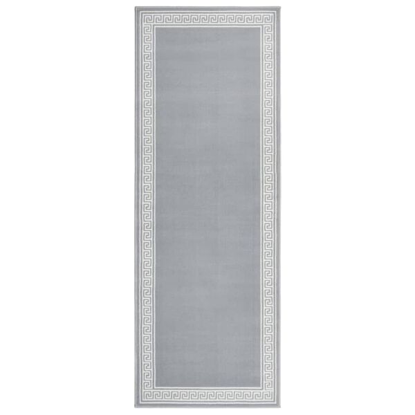 vidaXL Teppichl&auml;ufer BCF Grau mit Motiv 60x150 cm