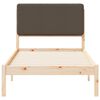 vidaXL Bettgestell mit gepolstertem Kopfteil Taupe 75 x 190 cm