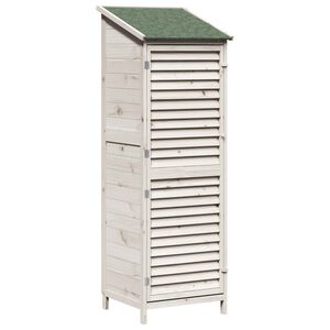 vidaXL Gartenschuppen Wei&szlig; 59 x 56 x 176 cm Massivholz aus Fichte