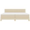 vidaXL LED Boxspringbett mit Matratze mit LED Creme 200 x 200 cm Stoff