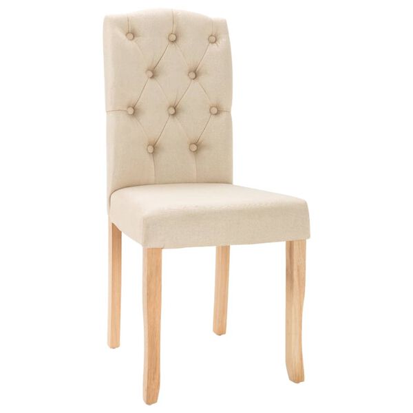 vidaXL Esszimmerst&uuml;hle 6 Stk. Creme Stoff