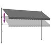 vidaXL Markise Einziehbar Anthrazit 400x150 cm Stoff und Stahl