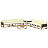 vidaXL Outdoor-Sofagarnitur mit Kissen 9 pcs Natur und Creme