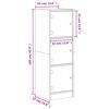 vidaXL Highboard mit Glast&uuml;ren Betongrau 35x37x109 cm