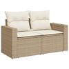 vidaXL 4-tlg. Garten-Sofagarnitur mit Kissen Beige Poly Rattan