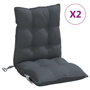 vidaXL Niedriglehner-Auflagen 2 Stk. Anthrazit Oxford-Gewebe