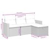 vidaXL 4-tlg. Garten-Sofagarnitur mit Kissen Schwarz Poly Rattan