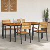 vidaXL Garten Essgruppe 5 pcs Schwarz Massivholz Akazie