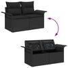 vidaXL Garten-Sofa-Set mit Speicher 10 pcs Schwarz Poly Rattan