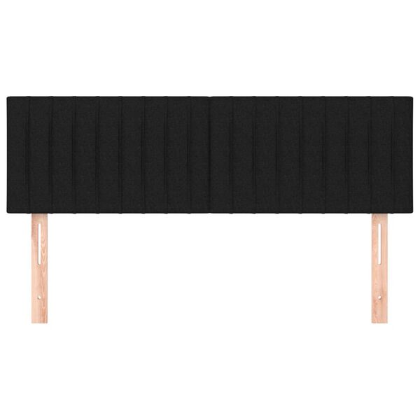vidaXL Kopfteile Schwarz 144x5x78/88 cm Stoff