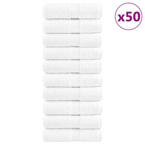 vidaXL Premium-Wascht&uuml;cher SOLUND 50 Stk. Wei&szlig; 30x30 cm 600 g/m&sup2;