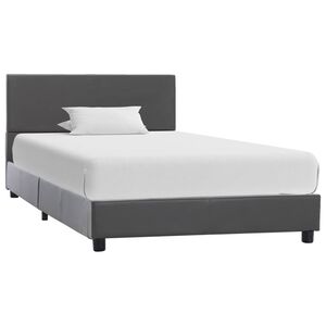 vidaXL Bettgestell Grau Kunstleder 100x200 cm
