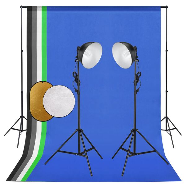 vidaXL Fotostudio-Set mit Leuchten, Hintergrund und Reflektor